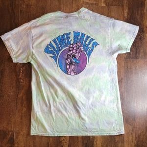 Santa Cruz Skateboards Shirt, Slime Balls, Screaming Hand, Green & Blue Tie Dye